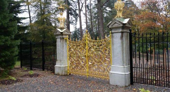 Heavy Ornamental railings each side of Golden Gates