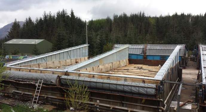 New Galvanised steel roof trusses for Shanks UK.